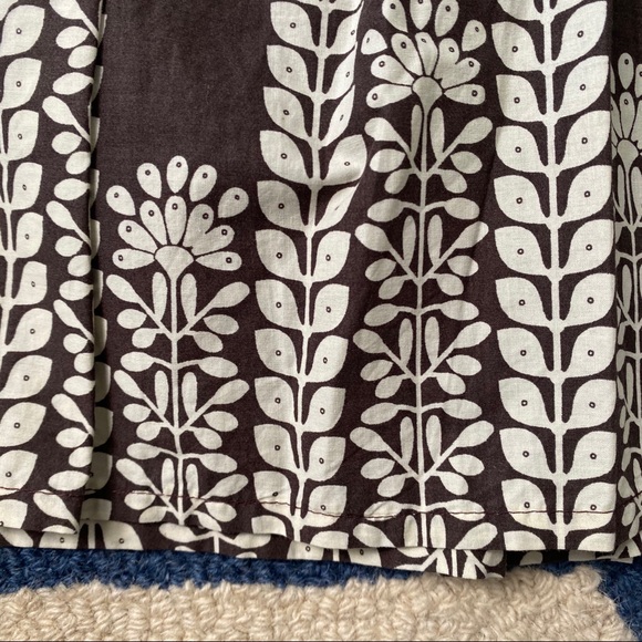 🍂 TOP SECRET BROWN WHITE FLORAL PLEATED HIGH WAIST SKIRT! - Picture 6 of 10